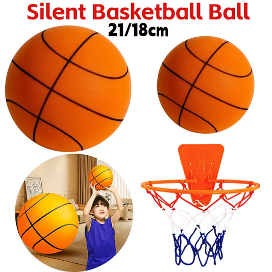 Indoor Silent Basketball Ball 21/18 cm with hoop