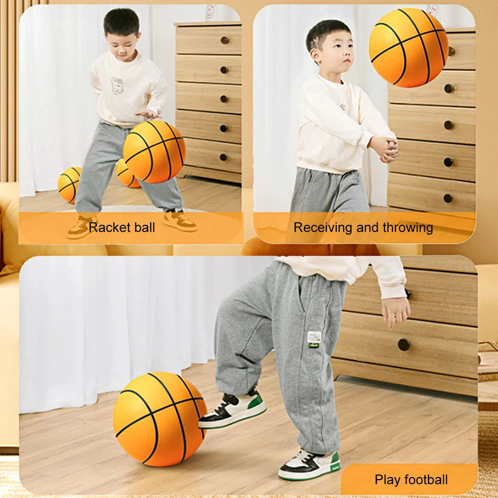 Indoor Silent Basketball Ball 21/18 cm with hoop