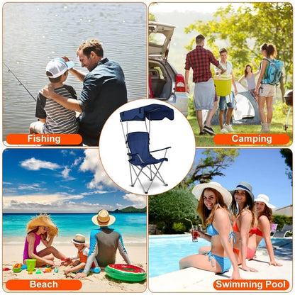 Outdoor Folding Lounge Chair with Canopy