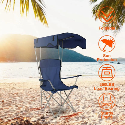 Outdoor Folding Lounge Chair with Canopy