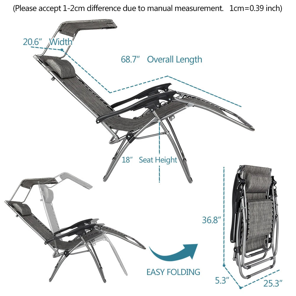 Zero Gravity Chair with Awning