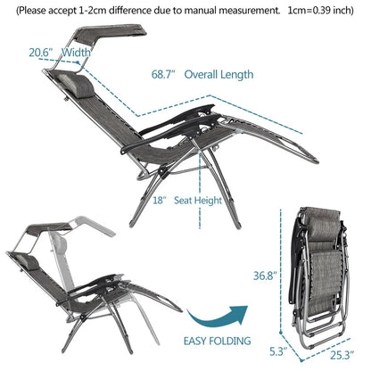 Zero Gravity Chair with Awning