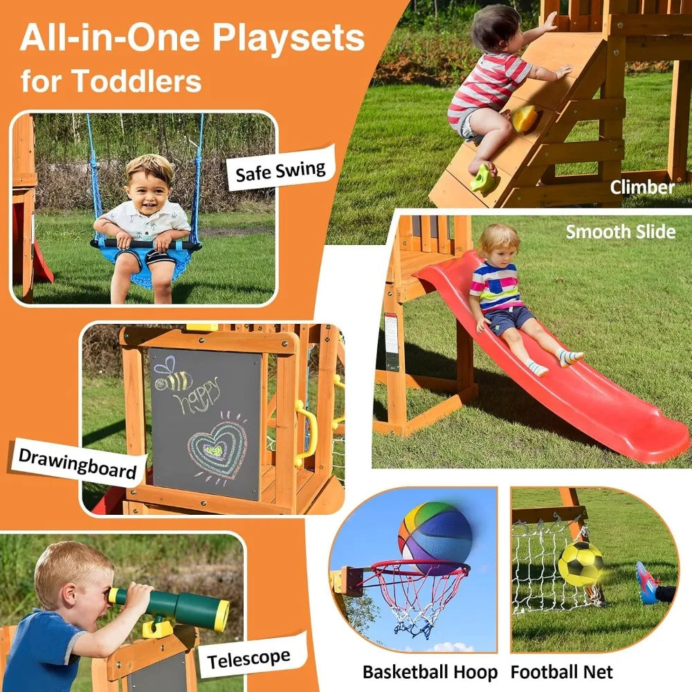 Playground Set with Basketball Hoop