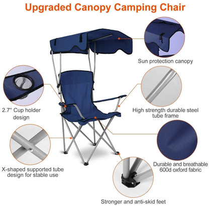 Outdoor Folding Lounge Chair with Canopy