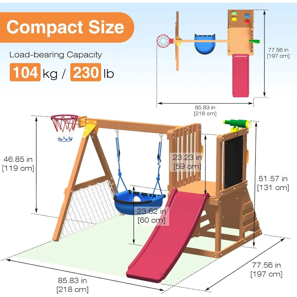 Playground Set with Basketball Hoop