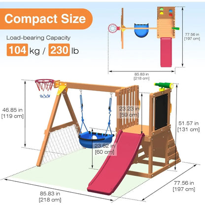 Playground Set with Basketball Hoop