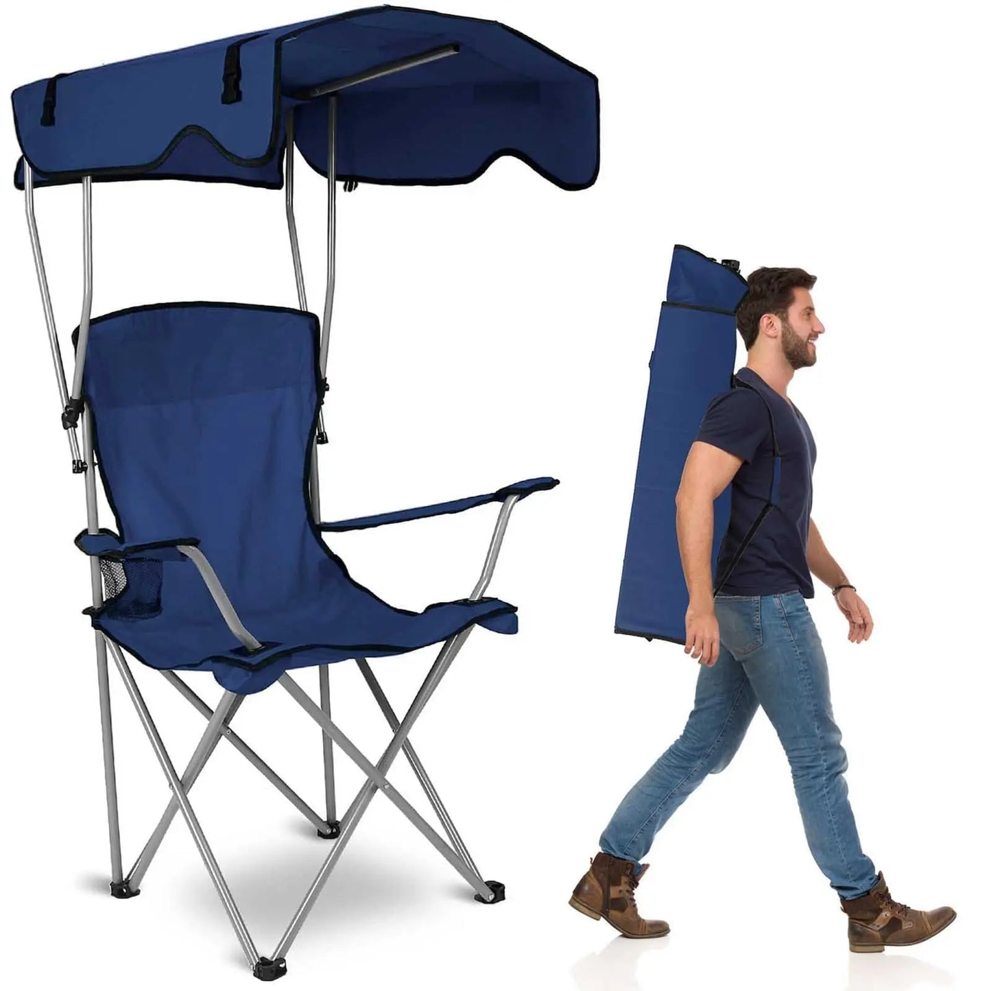 Outdoor Folding Lounge Chair with Canopy