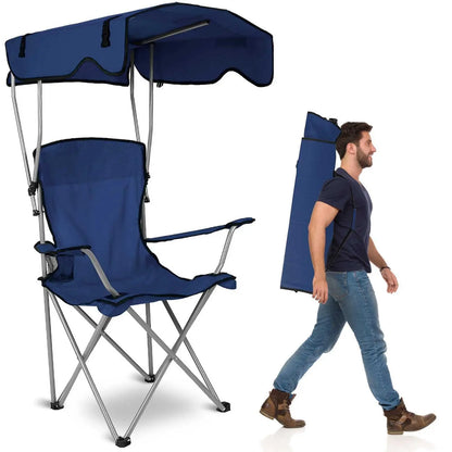 Outdoor Folding Lounge Chair with Canopy